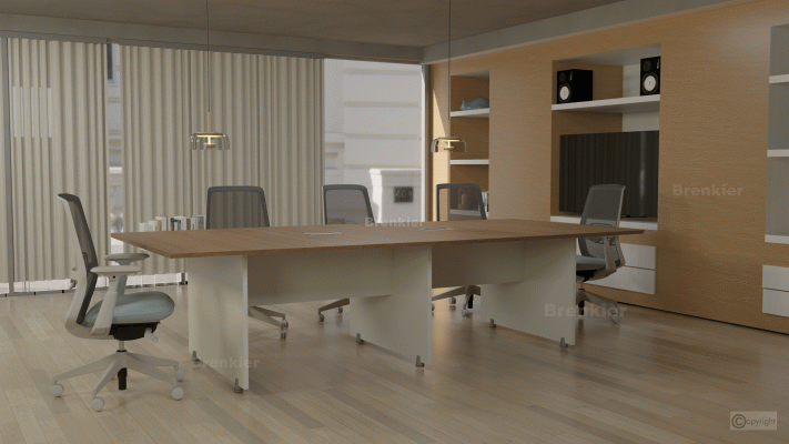 Mesa de reunion, fabricada en melamina 25mm de espesor.