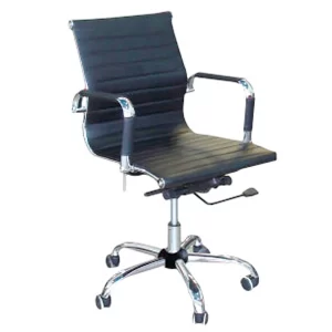 Sillon ejecutivo para oficina respaldo bajo, tapizado negro