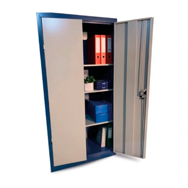 Armario alto con puertas batientes y estantes