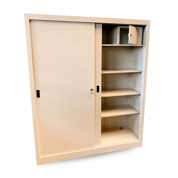 Armario metalico con puertas corredizas y estantes