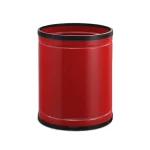 Art. 1003 cesto papelero metalico color rojo con fondo y burlete