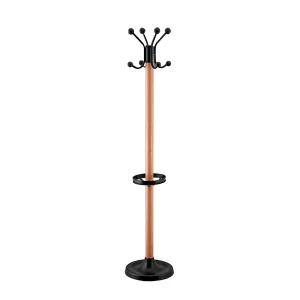 Perchero de pie PFG 1003 madera y negro