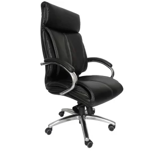 Sillon ejecutivo alto, modelo Berlin, tapizado negro.