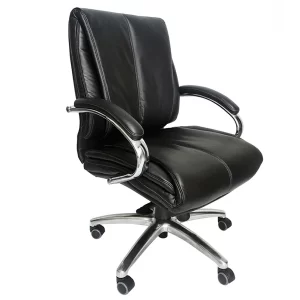 Sillon ejecutivo alto, modelo Berlin, tapizado negro.