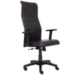 Sillon ejecutivo alto para oficina, con apoyabrazos, tapizado en negro