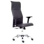 Sillon ejecutivo alto para oficina, con apoyabrazos, tapizado en negro