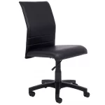 Silla de arrime, sin brazos. Tapizado negro