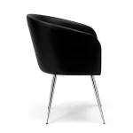 Silla recepcion con patas de caño cromao, asiento y respaldo tapizado