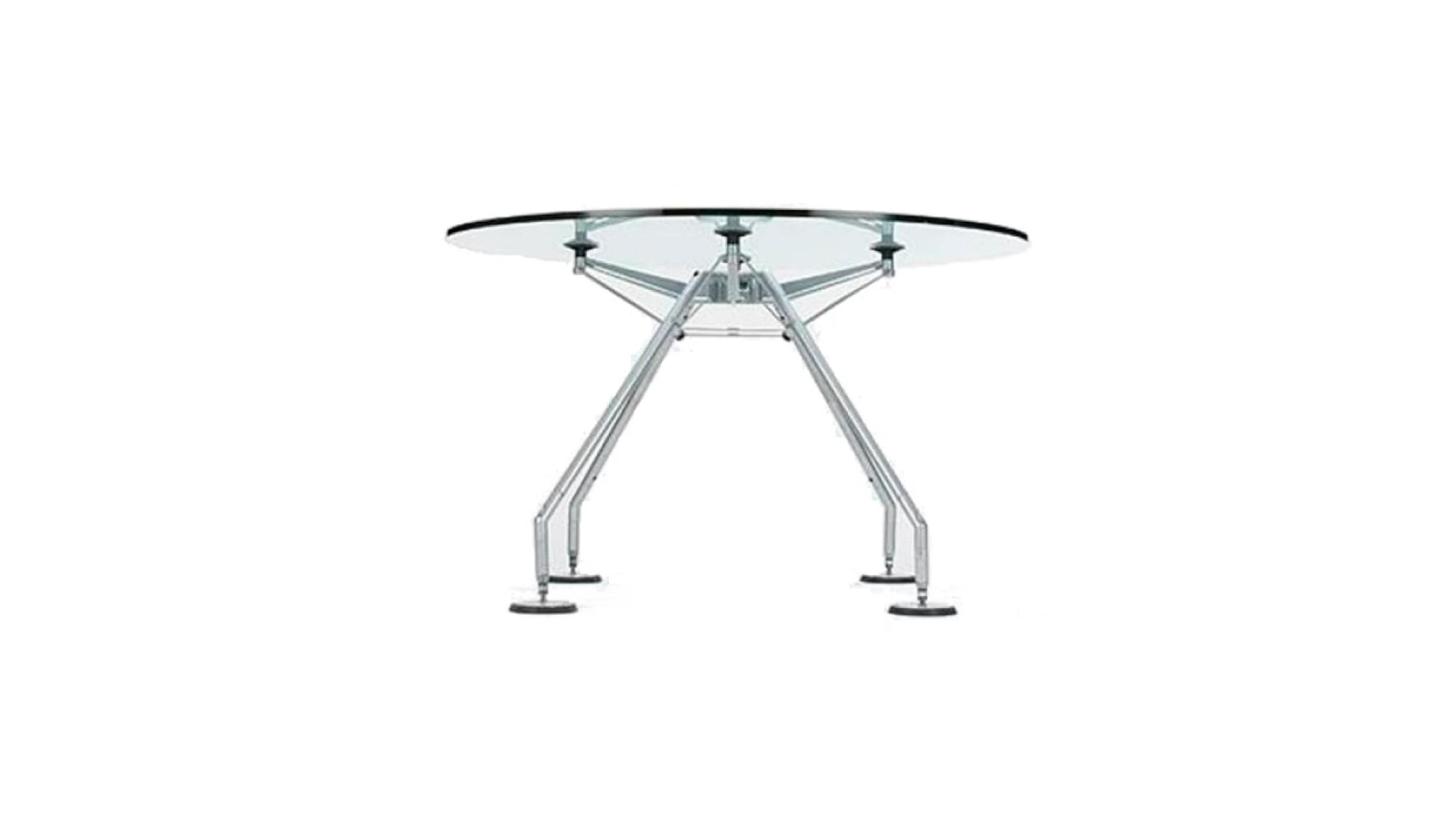 Mesa Spyder circular de vidrio y base metalica