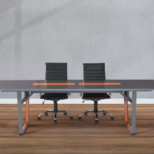 Mesa reunión X5 gris con detalles naranja