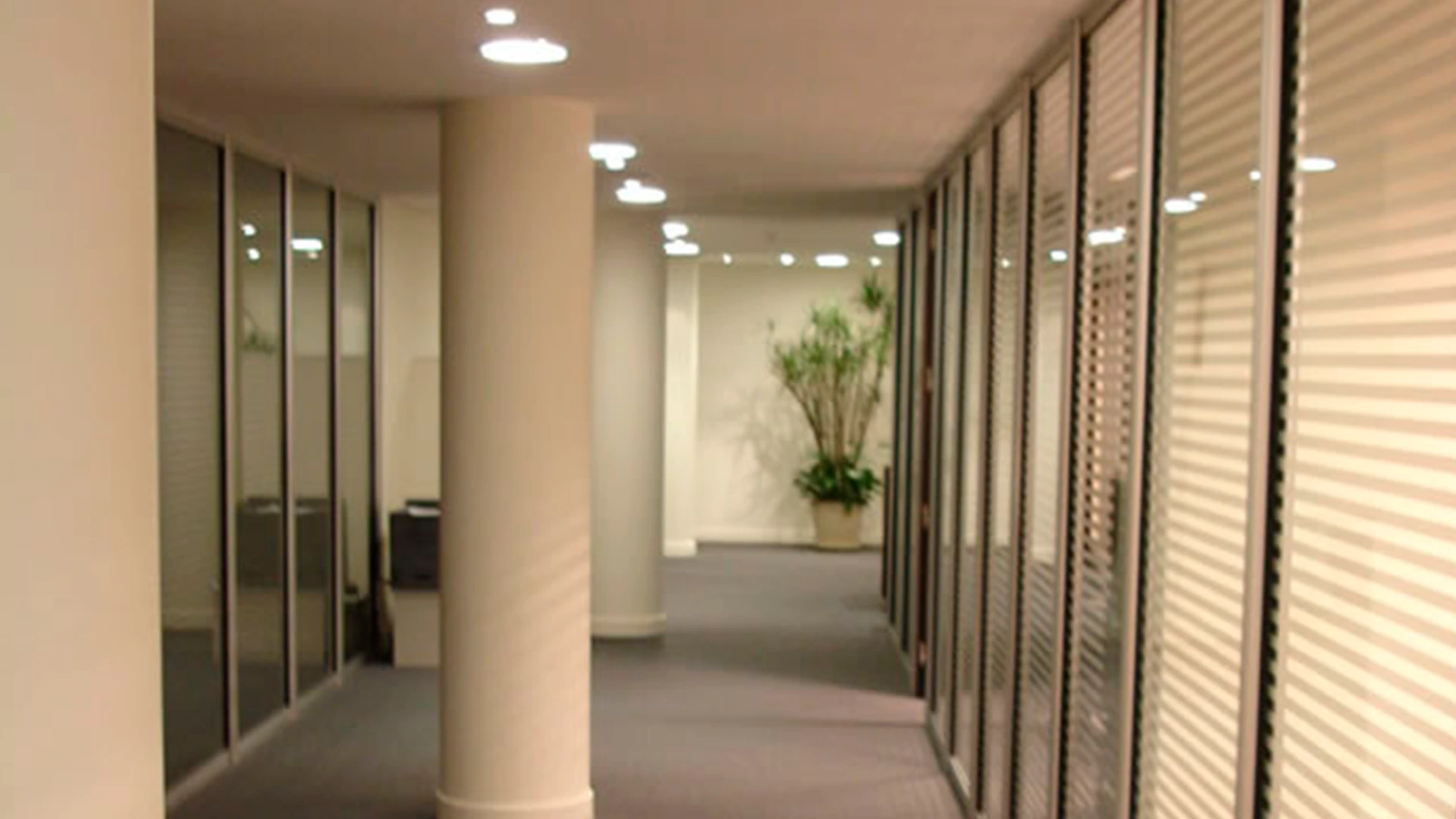 Panel de oficina vidriado, estructura de aluminio