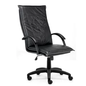 Sillon para oficina respaldo alto, base negra con apoyabrazos