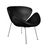 Sillon Paulin Base cromada, asiento y respaldo tapizado en ecocuero negro