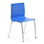 Silla Sevilla plástica color azul, base cuatro patas negras.