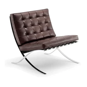 Sillón barcelona de 1 cuerpo, estructura cromada, almohadones negros