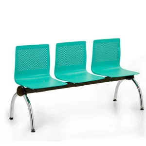 Tandem plastico de 3 cuerpos. Color verde, base curva cromada